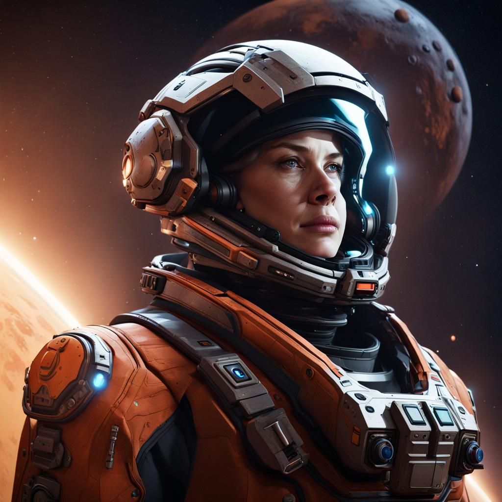 Elite Dangerous Commander in a Hyperrealistic Space Scene