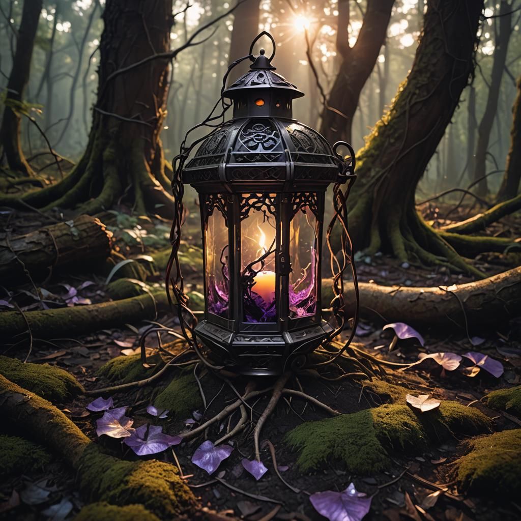 Shattered Lantern in Dark Fantasy Style