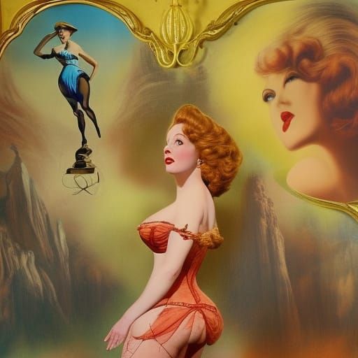 Saloon Dancer in Salvador Dali Style