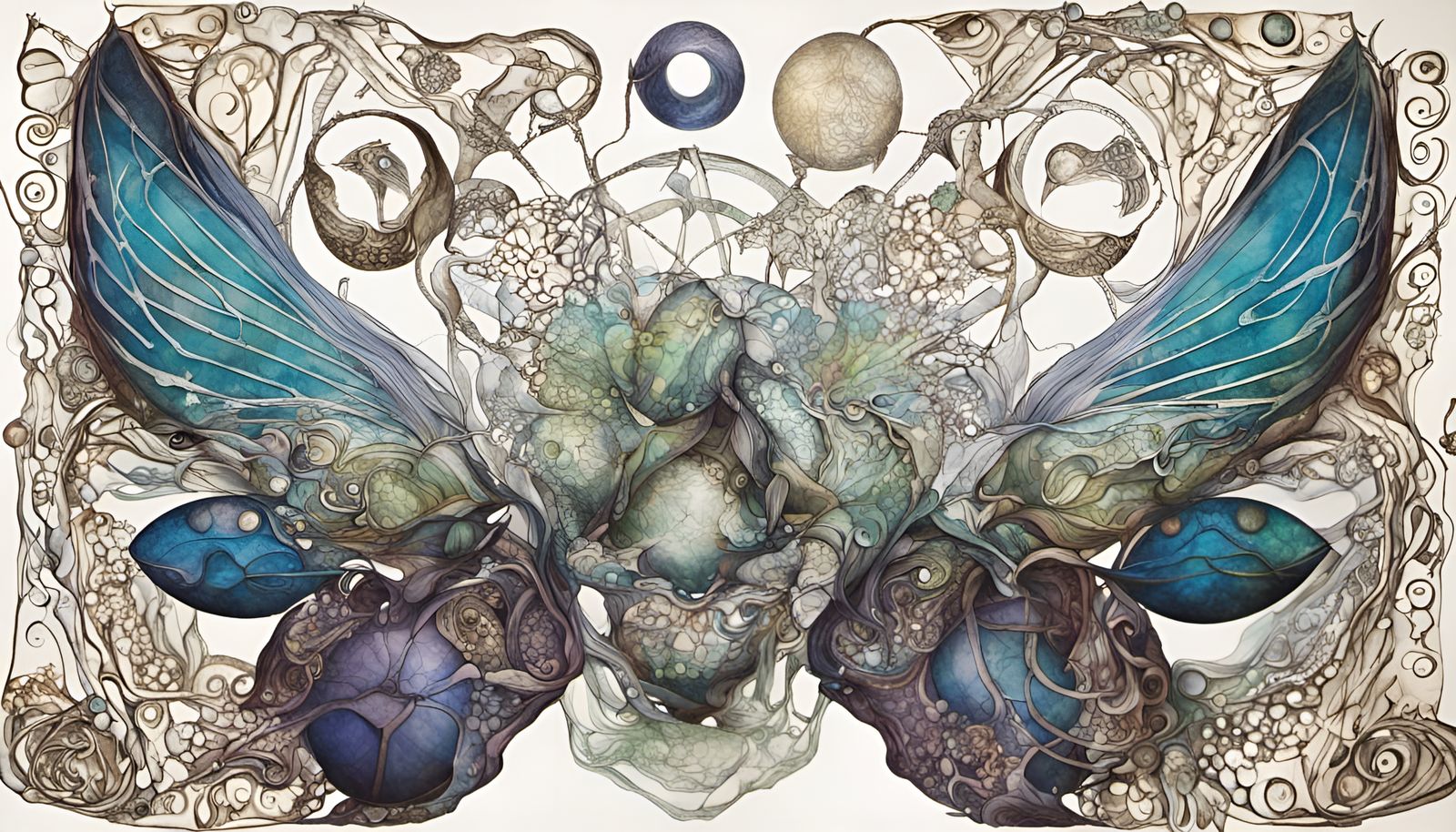 Quantum Zentangle with Flora and Geometric Elements