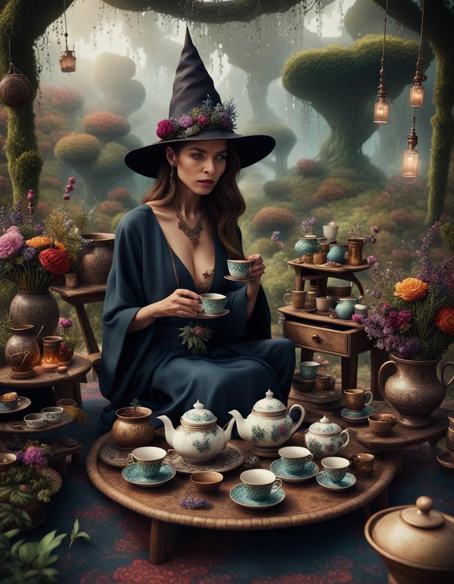 Bohemian Witch's Tea Ceremony in Nature
