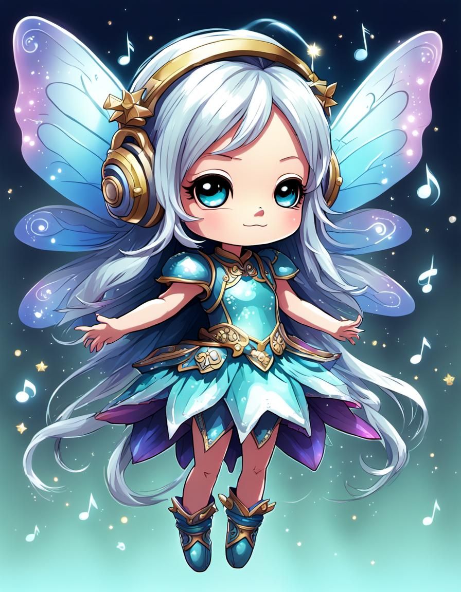 Exaggerated Chibi Music Fairy