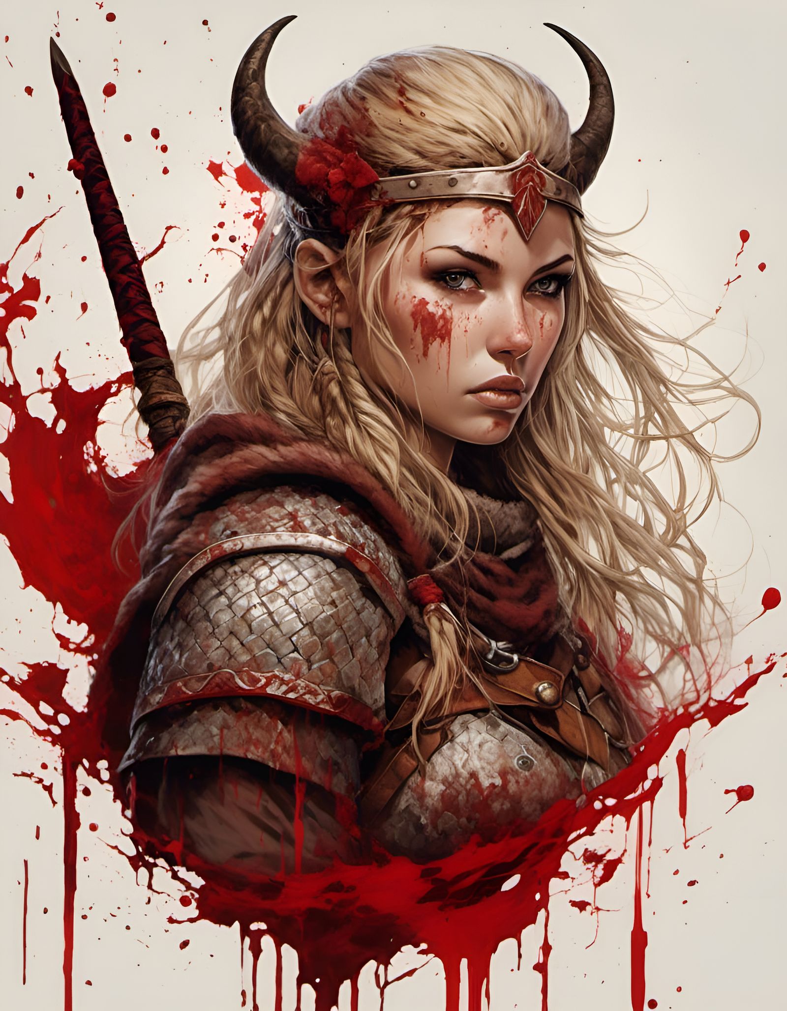 Viking Warrior Woman, Bloodied Norse Valkyrie