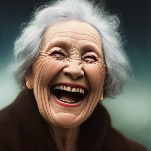 Laughing Pastelgoth Woman: Detailed Concept Art Portrait