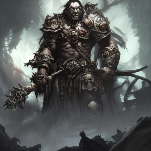 Shadow Orc Warchief Concept Art in 8k Resolution