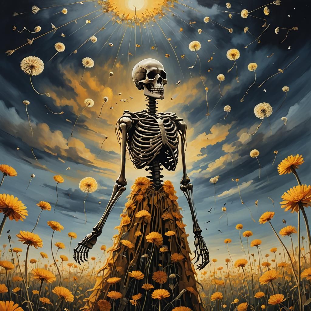 Dia de Los Muertos in a Million Dandelion dreamscape,  makin...