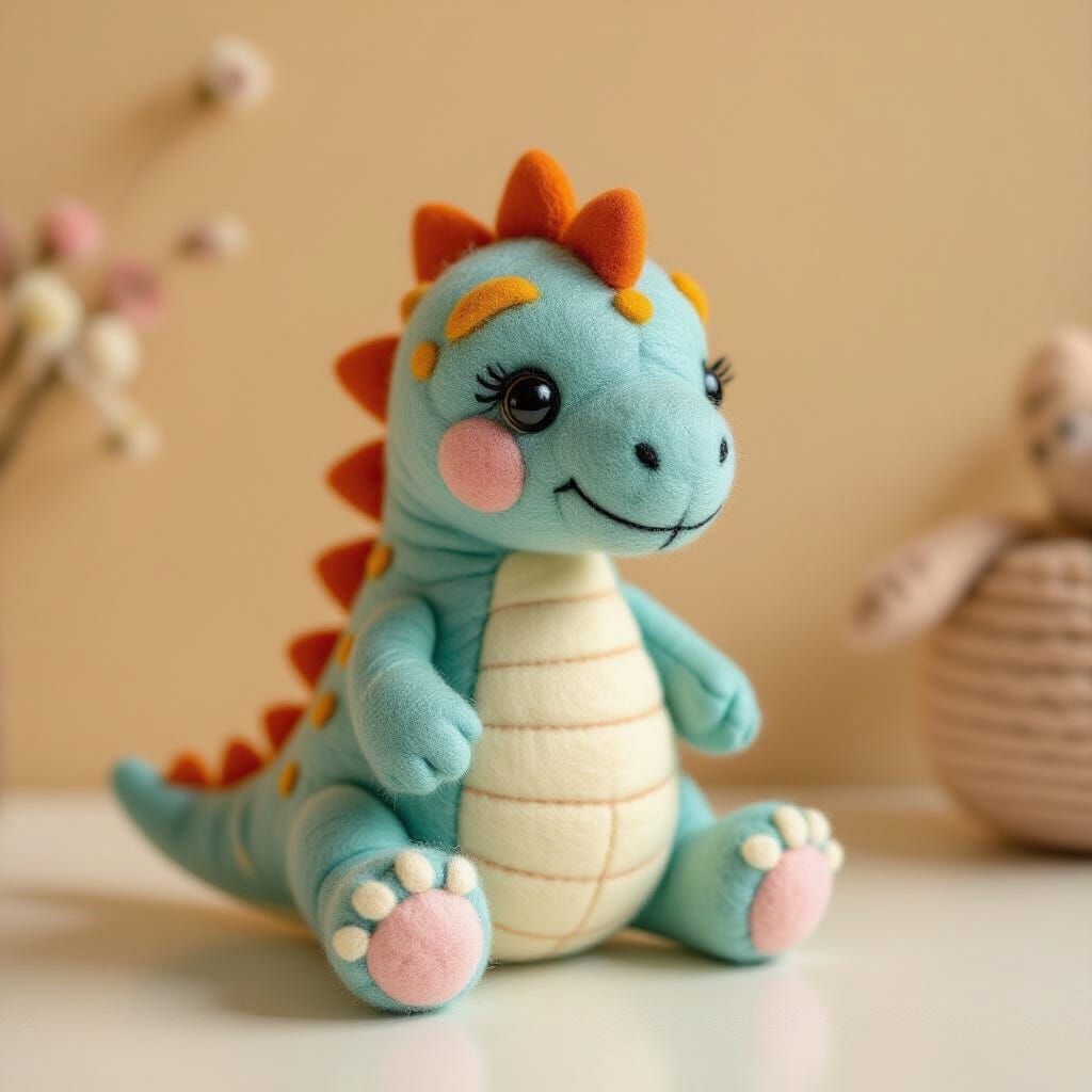 Adorable Needle Felt Dinosaur Plushies