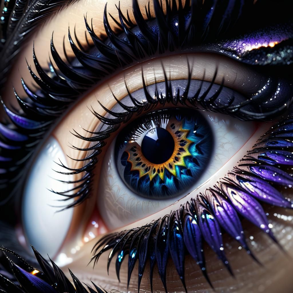 Dark Fantasy Eye with Spider Lashes in Unity Art