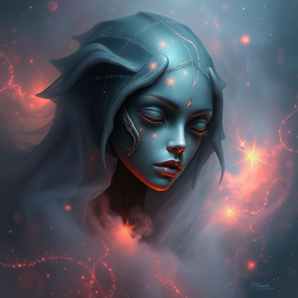 Ethereal Being in Dark Surrealist Style