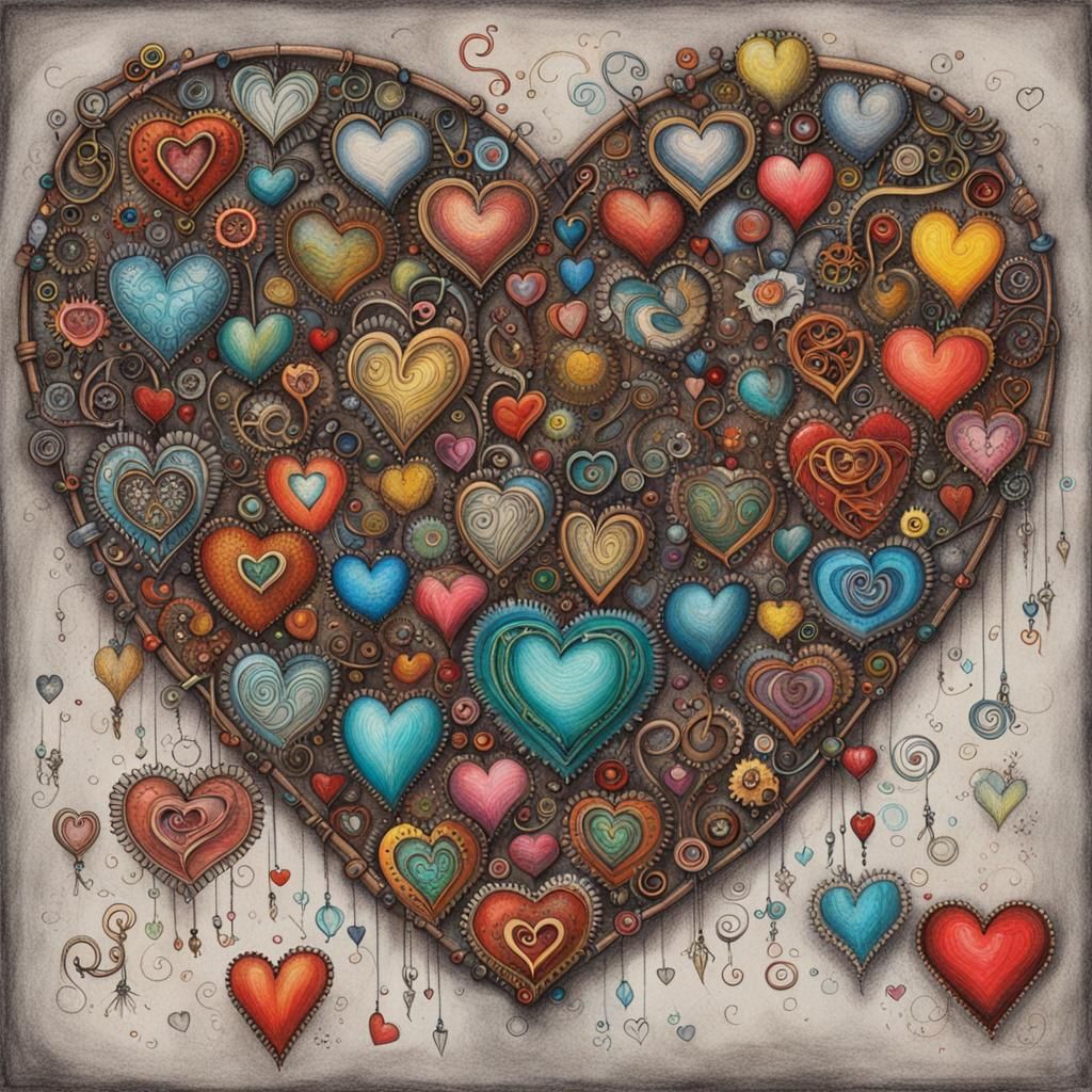 A steampunk atomically correct hearts ,Kids Crayon drawings ...