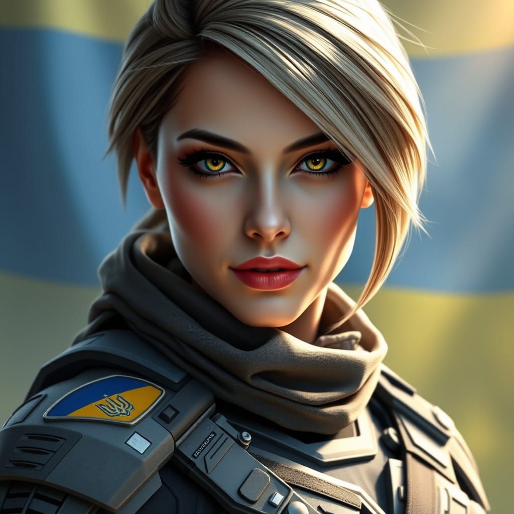 Ukrainian Superheroine in Ballistic Armor, Mass Effect Style