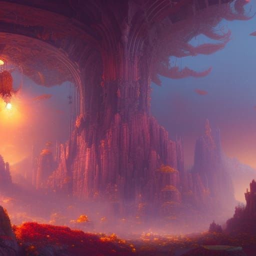 Strawberry Lemonade: Detailed Matte Painting in Fantasy Styl...