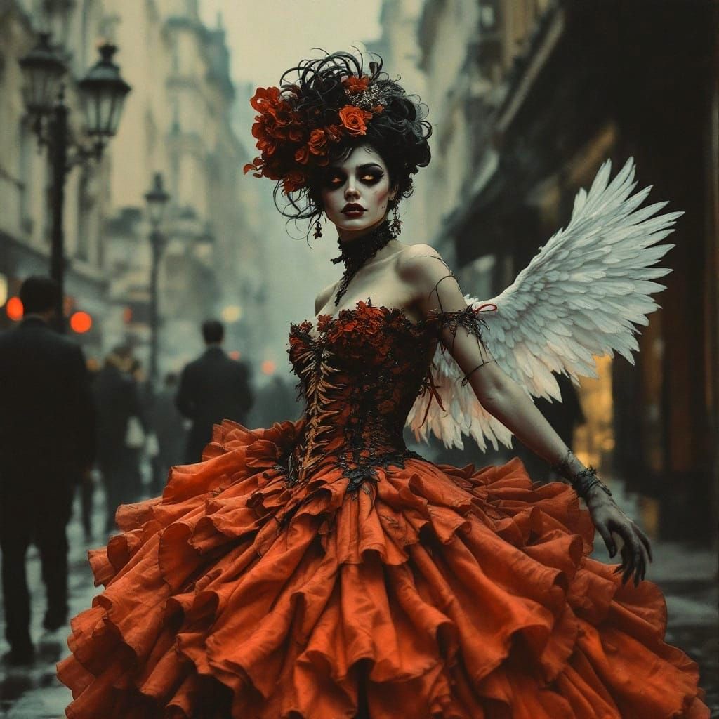 Belle Epoque Gothic Cancan Dancer in Paris