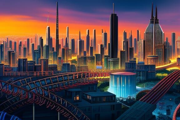 Dystopian Slum Cityscape in Death Metal Style