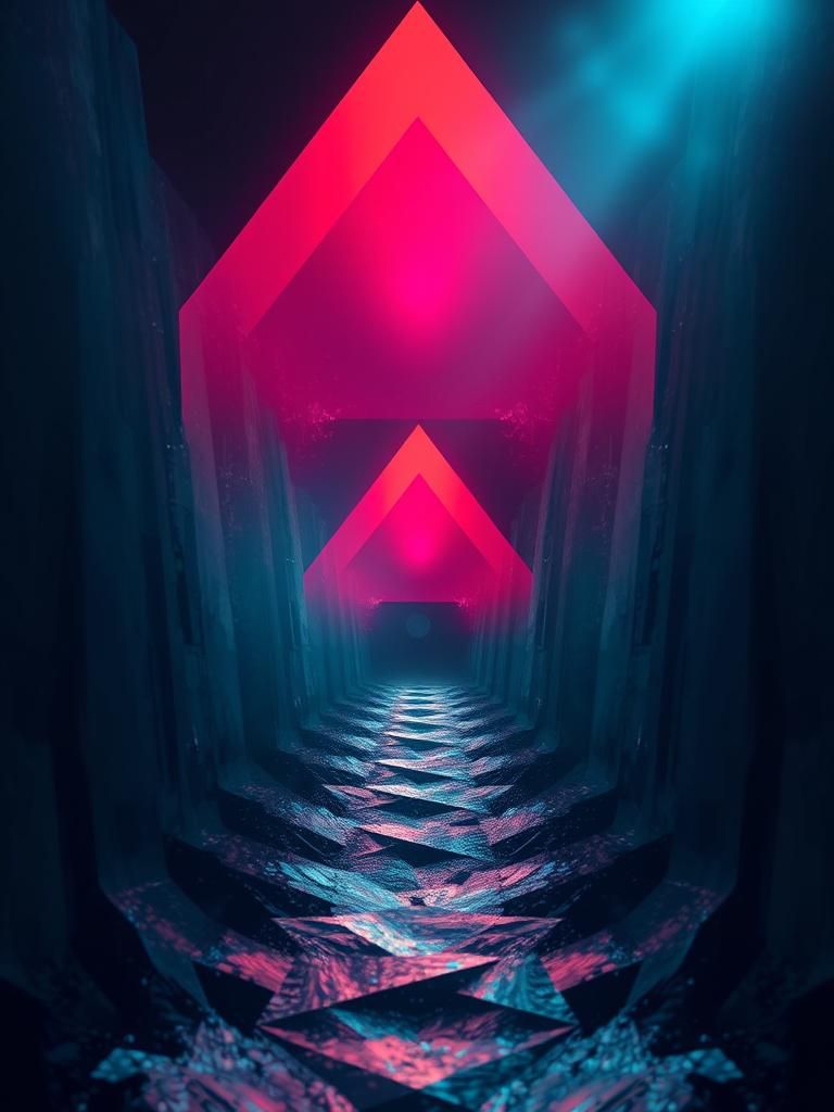 Geometric Bauhaus Pop Art in Triadic Colors