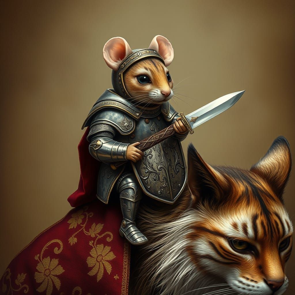Sir Mousealot on his trusty steed.