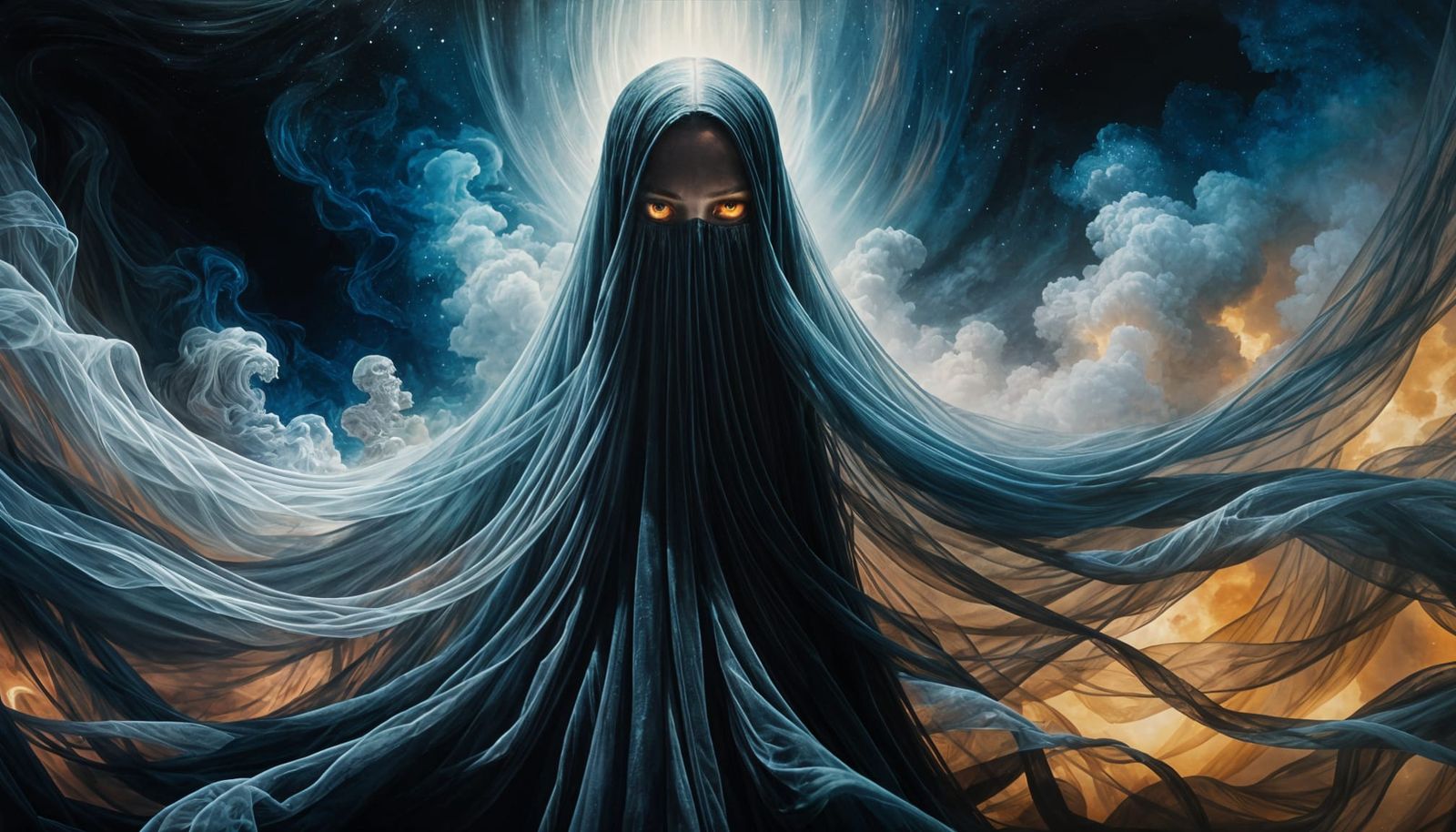 Cosmic Tulle Fabric in Hyperrealistic Style