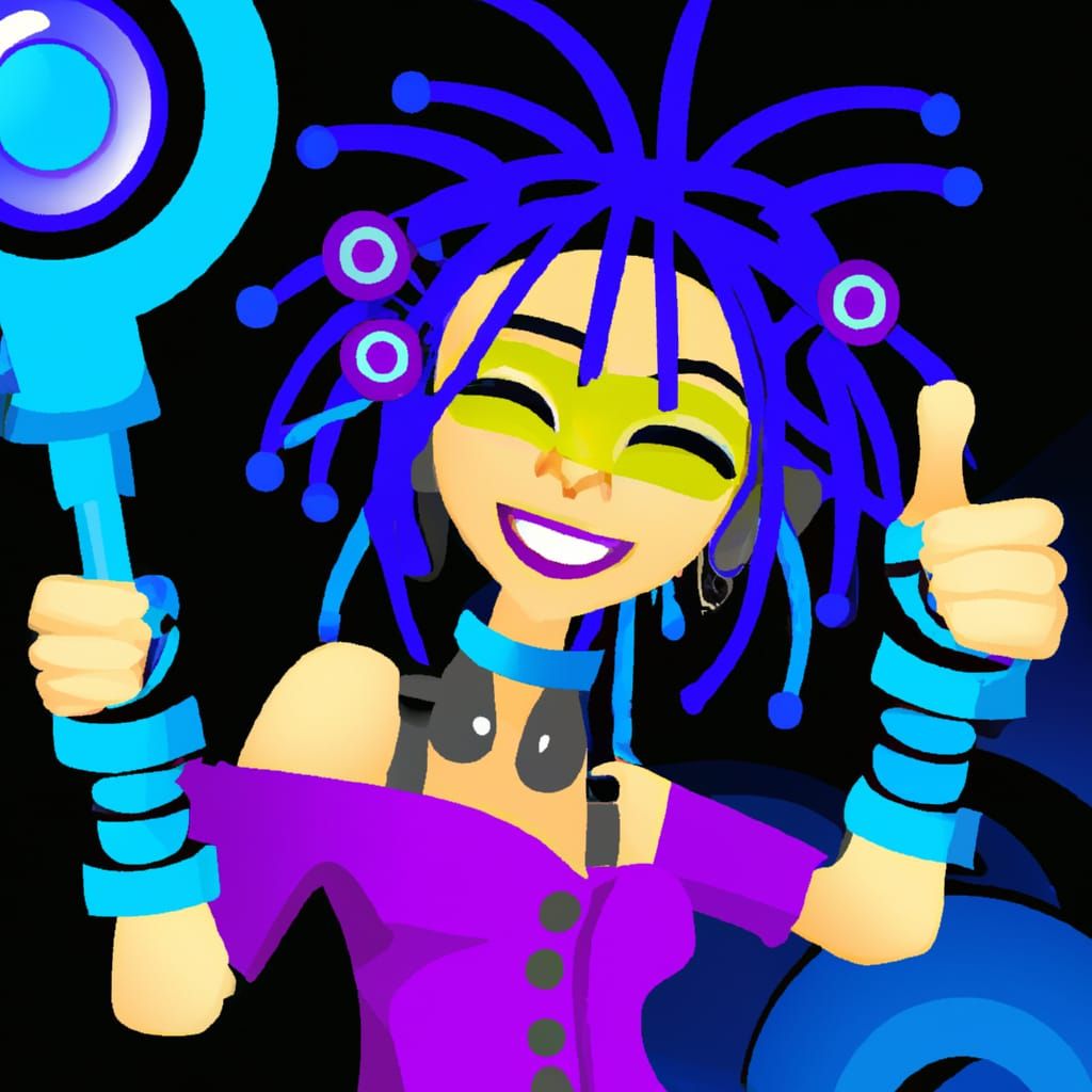 Cyberpunk Girl with Electric Vehicle at Sunset