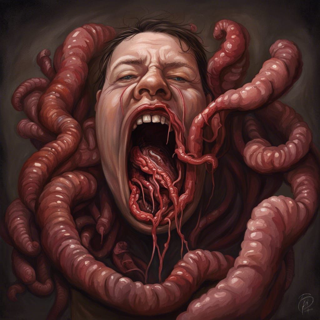 Grotesque Vomiting Scene in Sinister Style