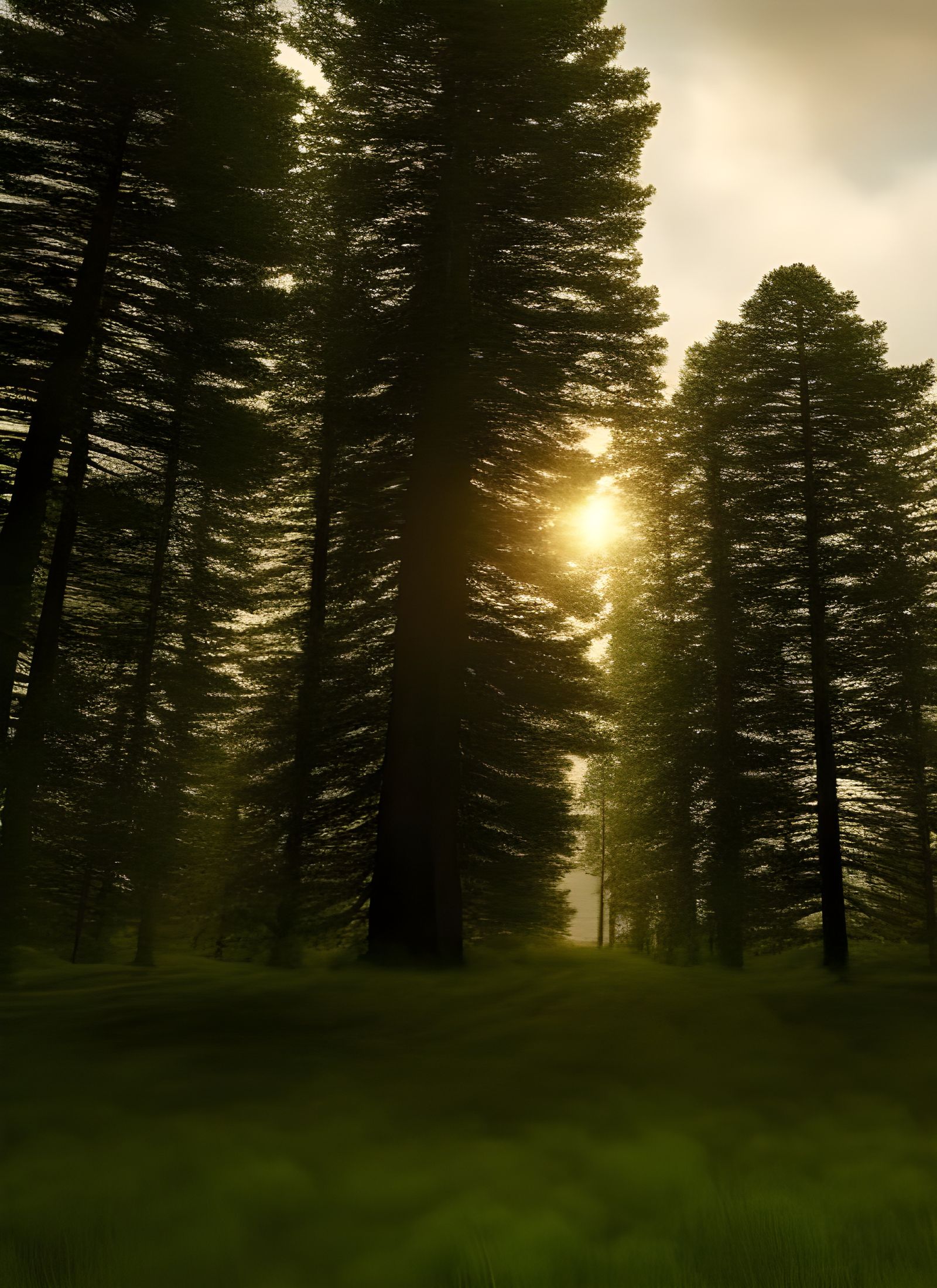 Majestic Redwood Tree in Epic Digital Landscape