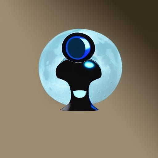 Obsidian Alien on the Moon