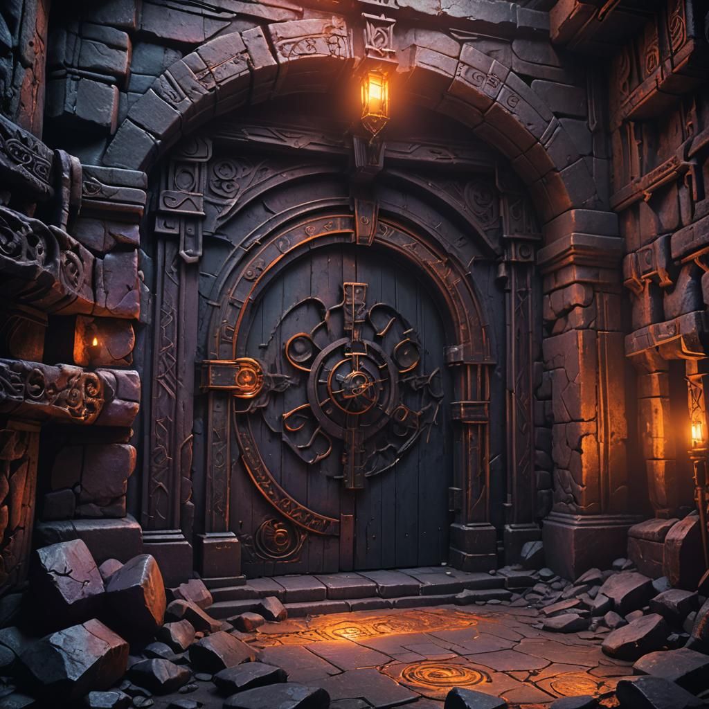Dark Fantasy Lair: Ominous Underground Gate