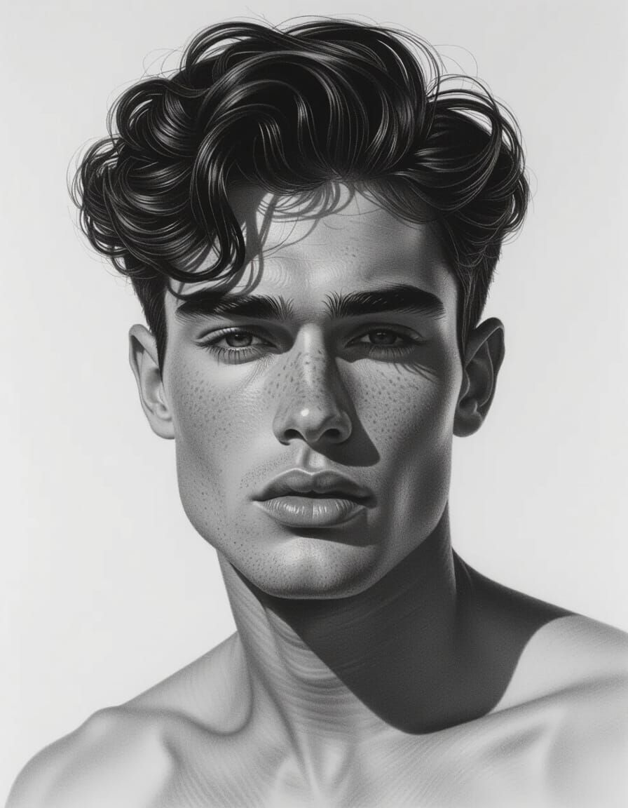 Vulnerable Gay Man Portrait in Chiaroscuro Style