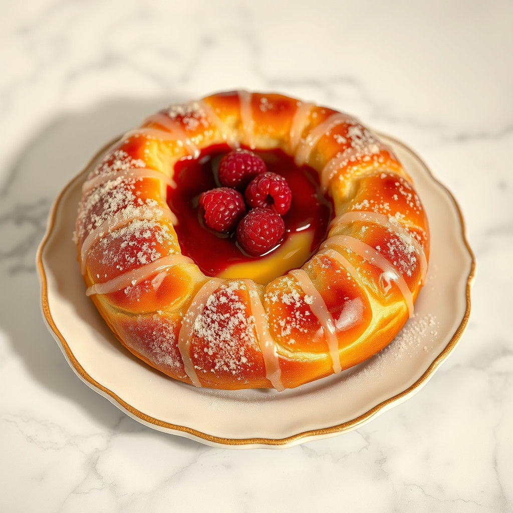 Mouthwatering Danish Pastry with Custard and Raspberry