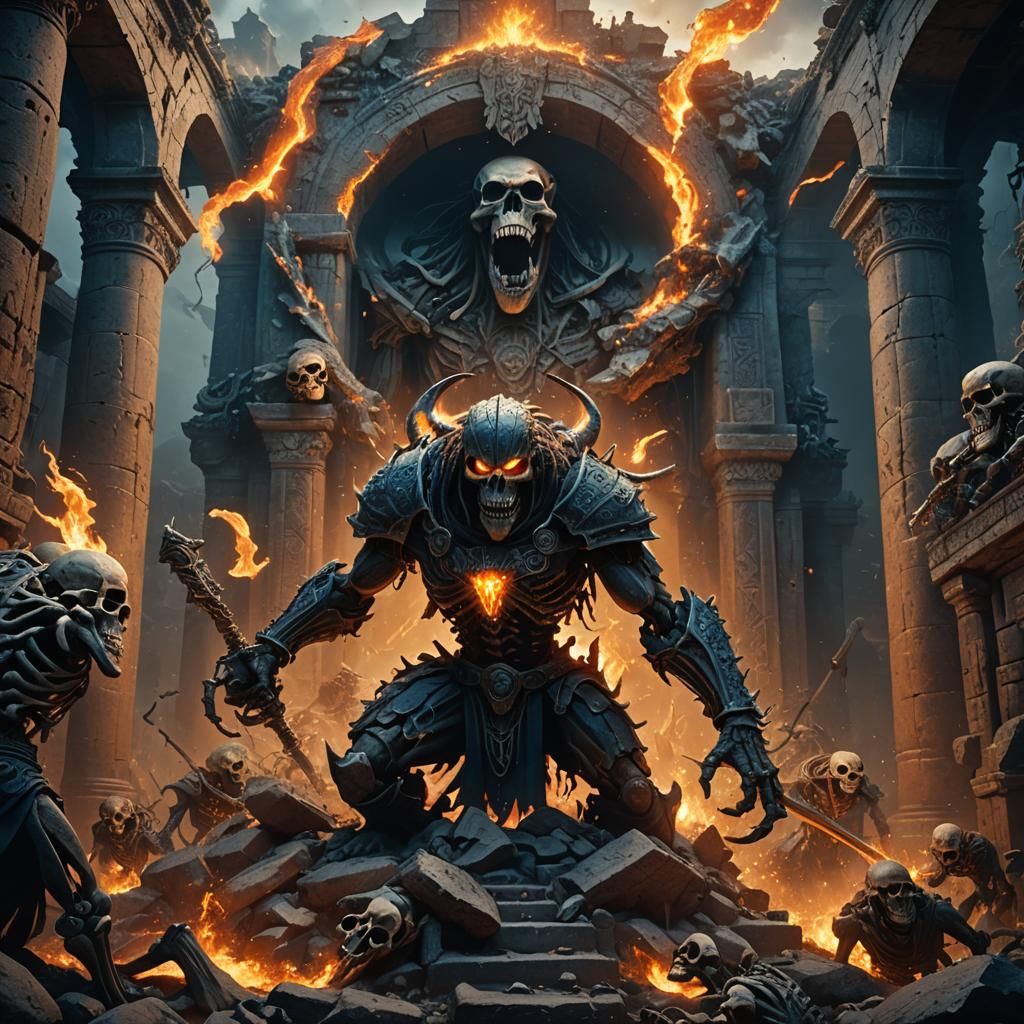 Epic One-Eyed Beast Battle in Ancient Ruins