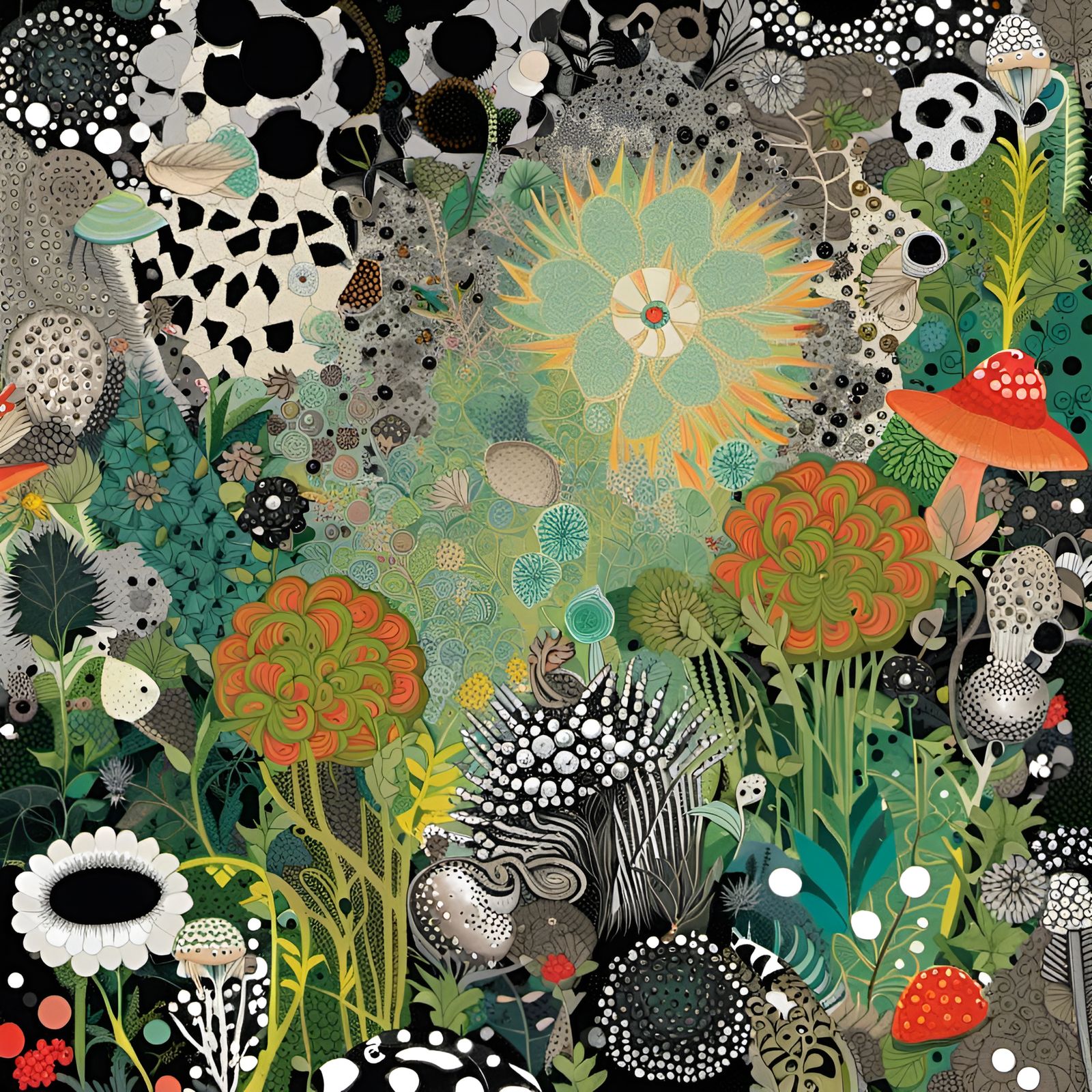 Surreal Garden: Mixed Media Fantasy Landscape