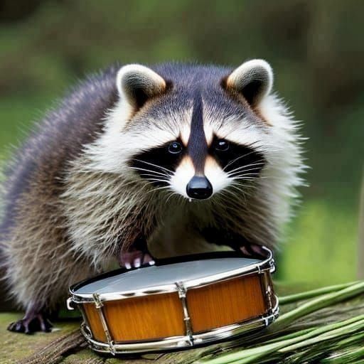 Racoon Making Music