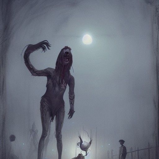 Sinister Circus Scene in Detailed Illustration Style