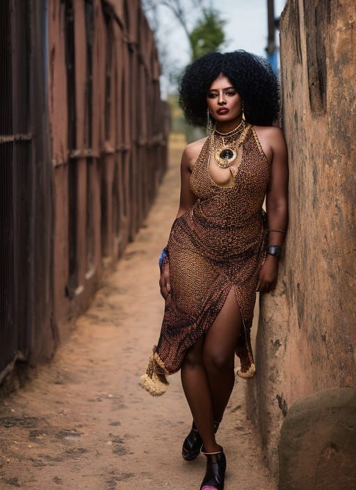 Human Tigress and Rabbit in Abandoned Alleyway