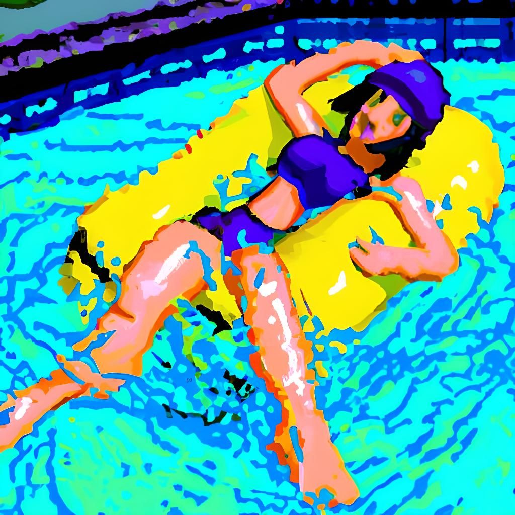 Sunny Skater Girl in a Vibrant Pool Scene
