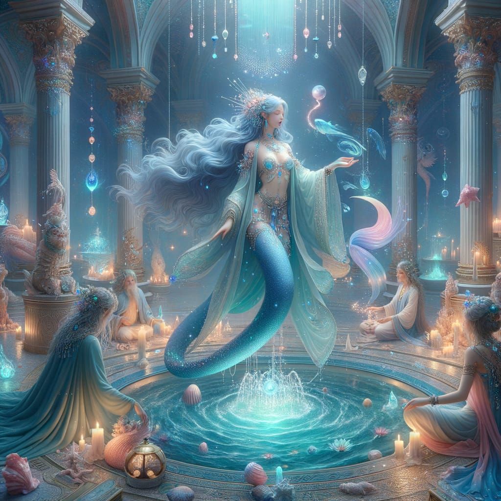 Ethereal Goddess in Underwater Temple, Interpreting Soul Mem...