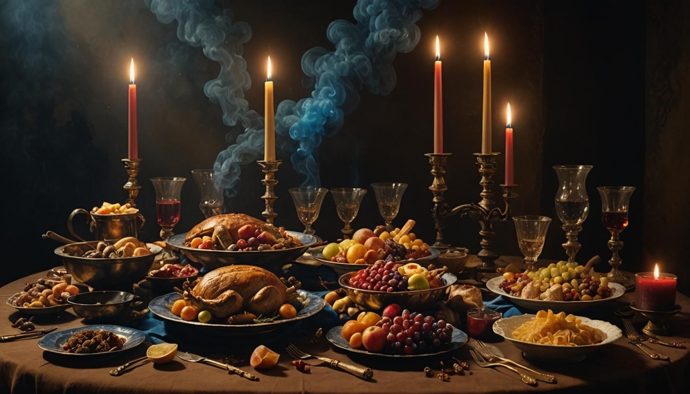 Surreal Feast: Still Life in Dutch Master Style