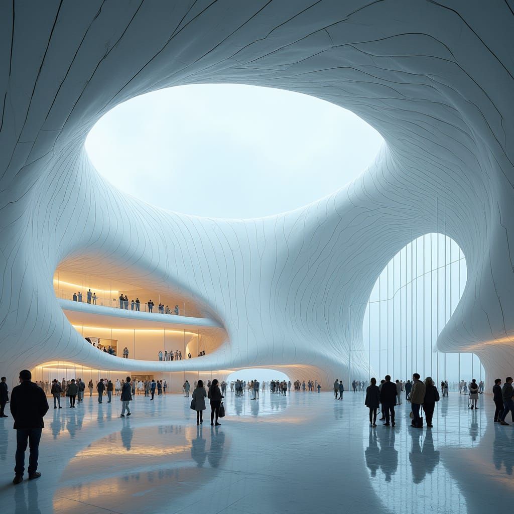 Futuristic Tech Center with Parametric Canopy