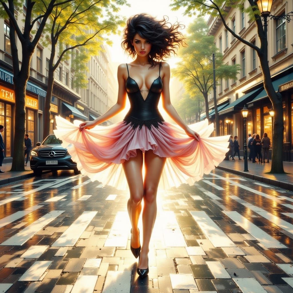 Sensual Parisian Beauty in Whispers of Wind