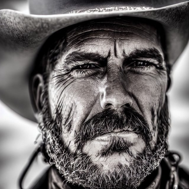 Hyperdetailed Gunslinger Portrait on Dusty Frontier