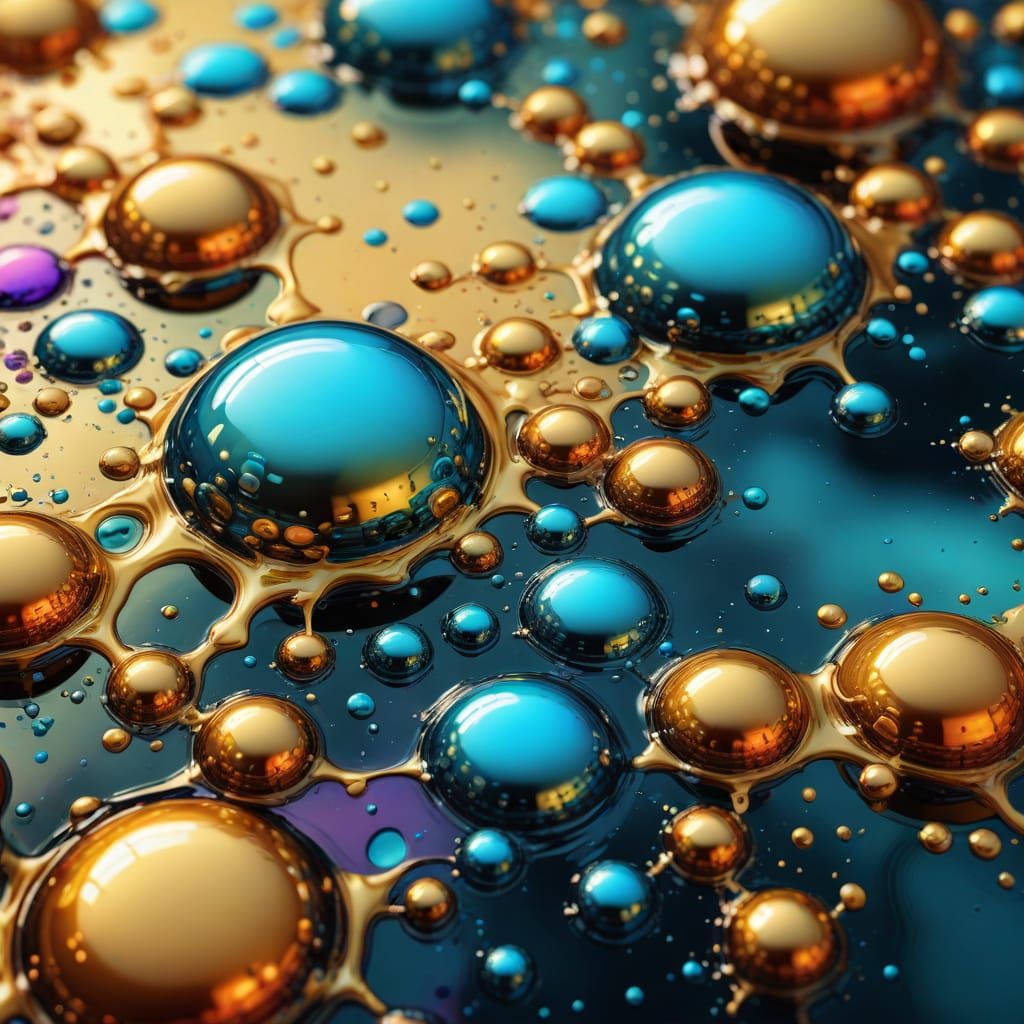 Dreamlike Bubbling Liquid in Macro Photography Style