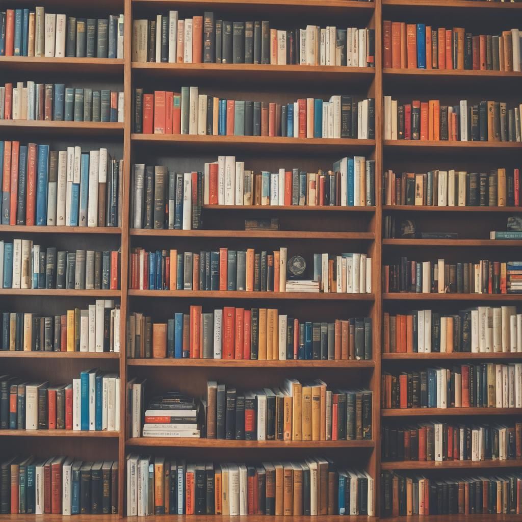 Bookshelf in Natural Lighting, Professional Photography