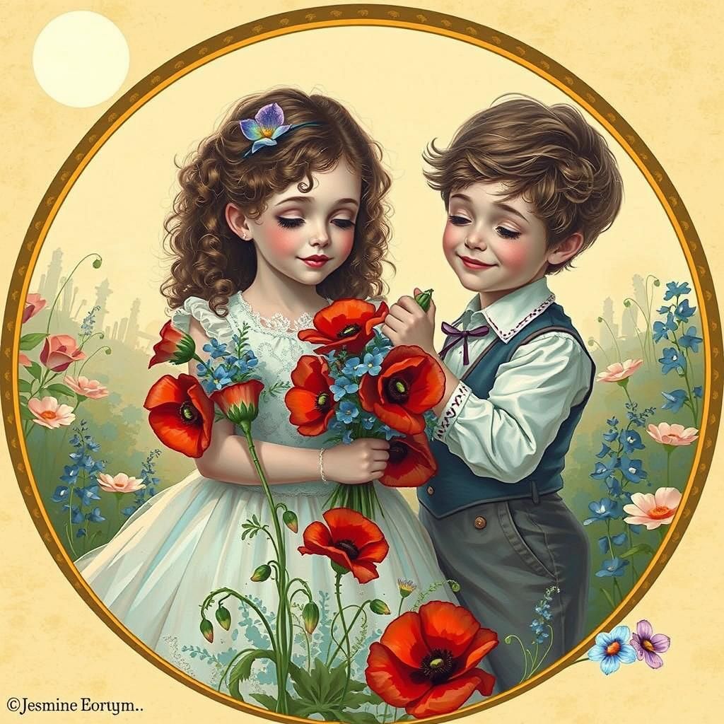 Charming 1920s Couple in a Whimsical Sunset