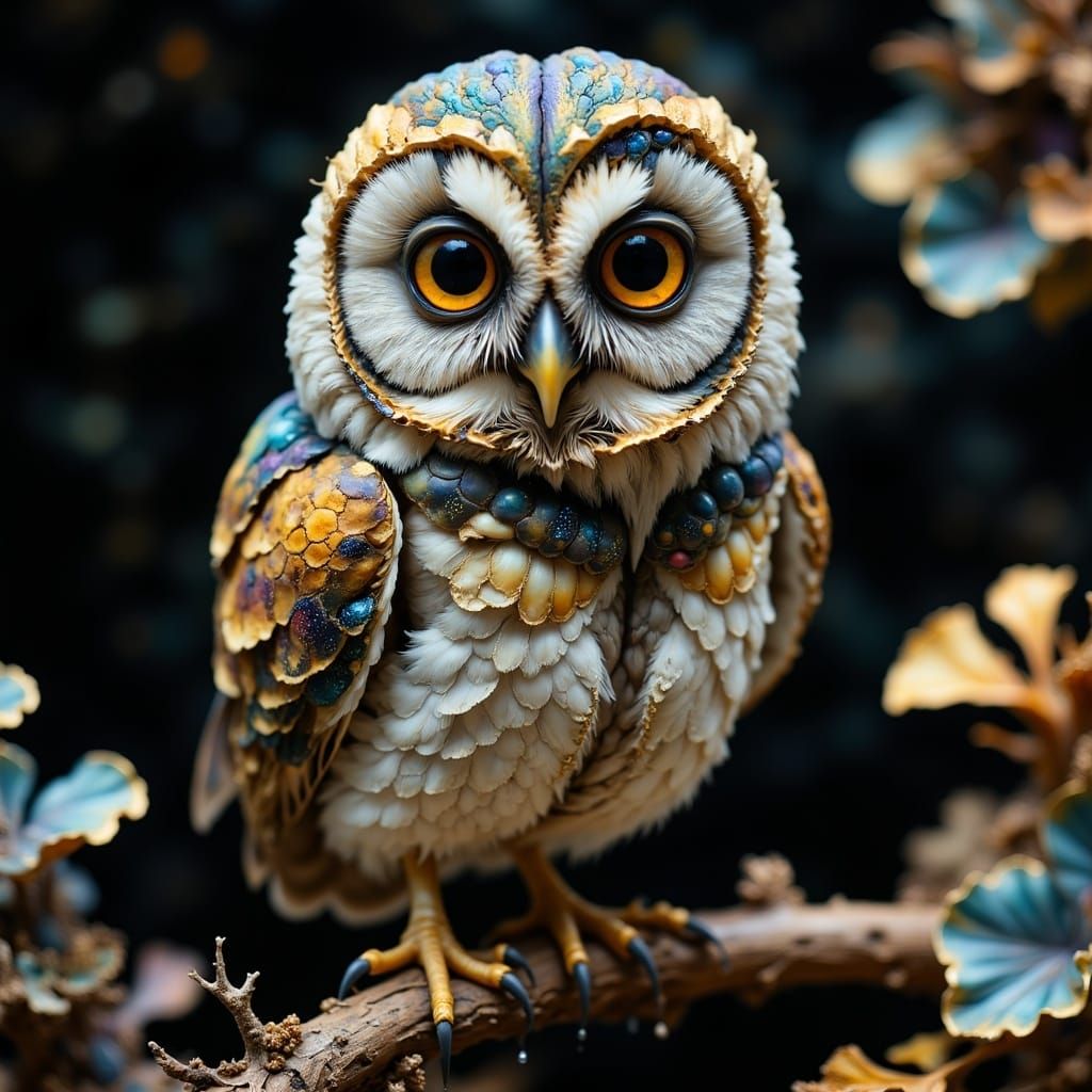 Surreal Hyperrealistic Owl Portrait in Hyperkraximalismus St...