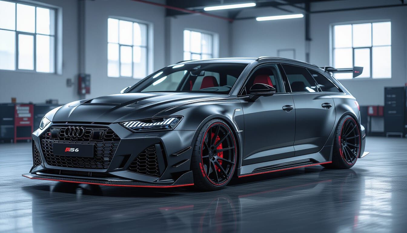 Customized 2025 Audi RS6 Avant in Matte Black