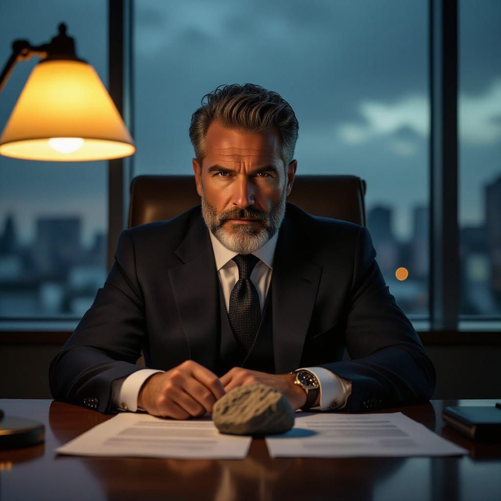 Italian Man in Tailored Suit, Film Noir Style