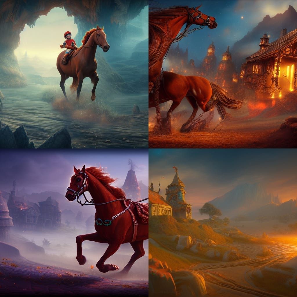 Fantastical Gingerbread Horse in Detailed Matte Painting