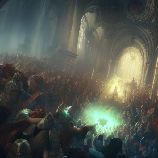 Paladin and Book in Detailed Fantasy Art
