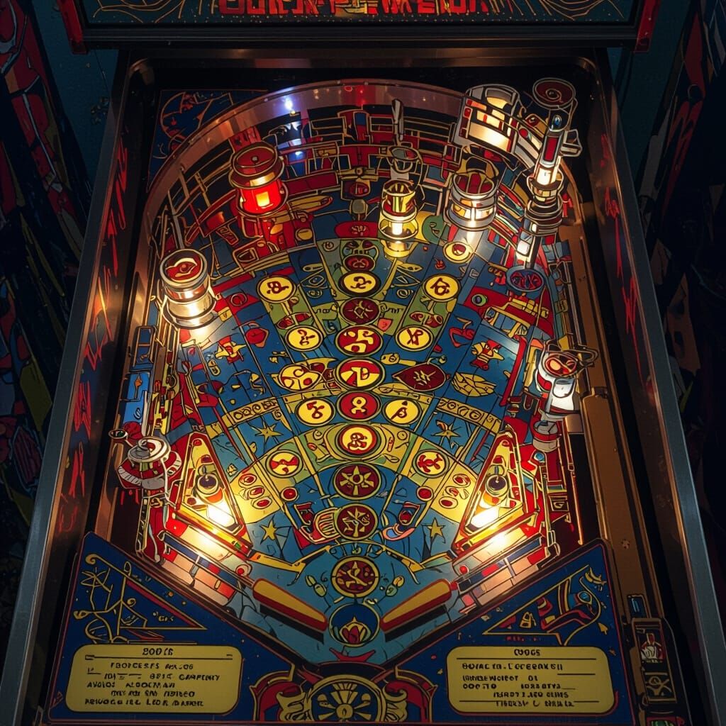 Magical Retro-Futuristic Pinball Machine Playfield