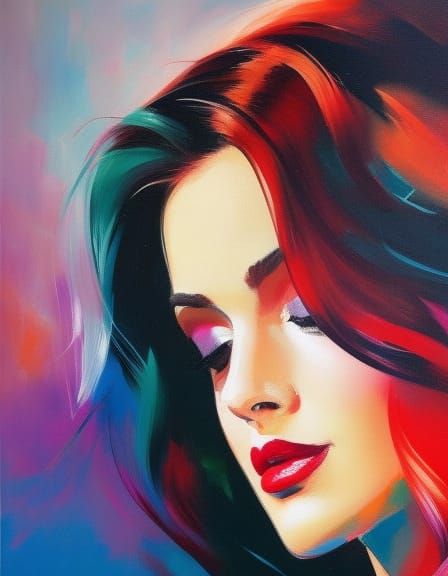Beautiful Redhead Portrait in Romantic Realism Style