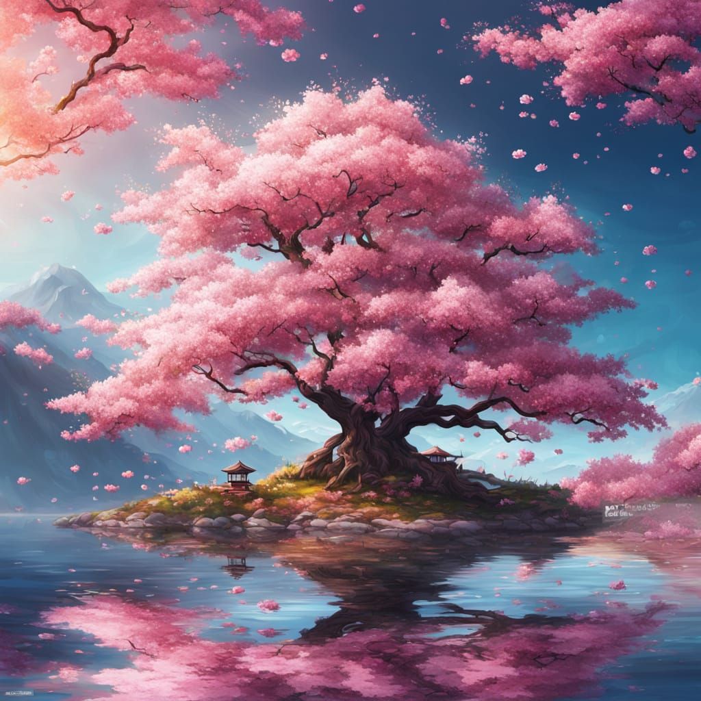 Sakura Blooms in Vibrant Hyperrealism